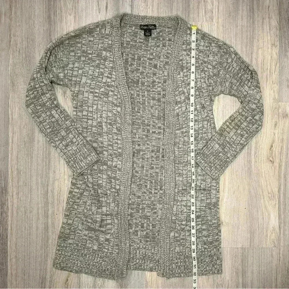 Evelyn Taylor Gray Knit Open Front Long Sleeve Cardigan Sweater Acrylic Size XL - Picture 3 of 6